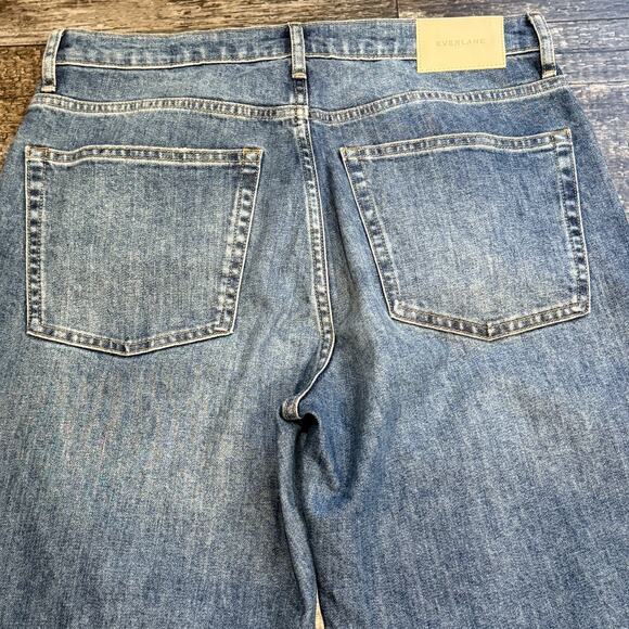 Everlane Jeans Womens 30 The Cheeky High Rise Japanese Blue Denim Raw Hem NEW - Picture 7 of 11